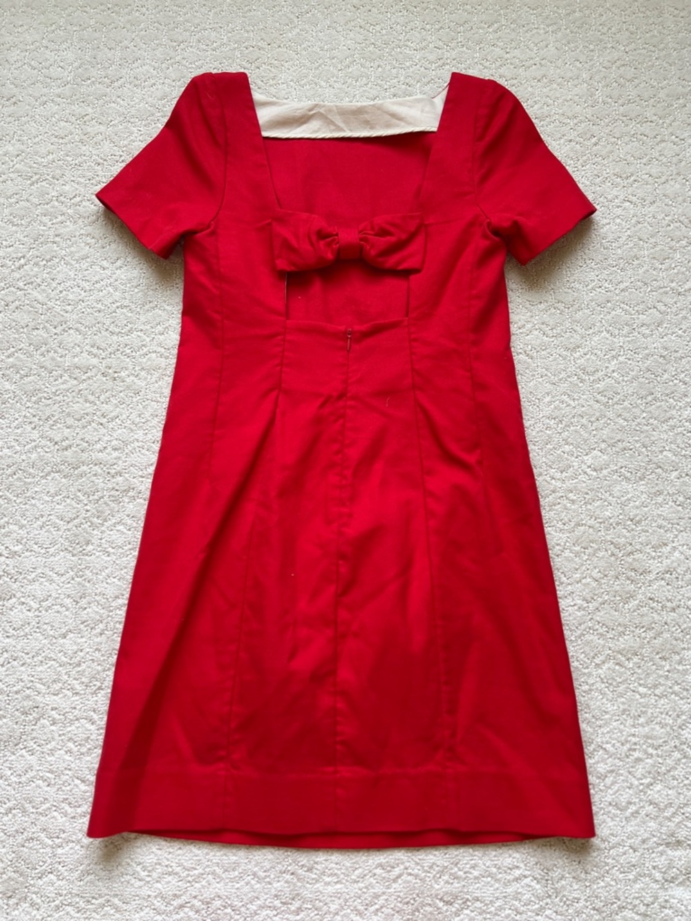 Anthropologie Maeve Red Bow Back Shift Dress